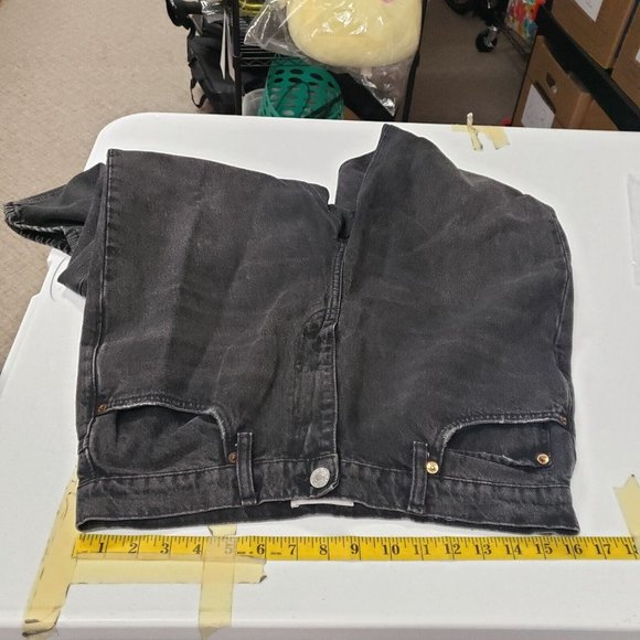 Re/Done Womens 70s Straight Jeans Size 30 High Rise Black 5 Pocket Denim Grunge - Picture 7 of 11
